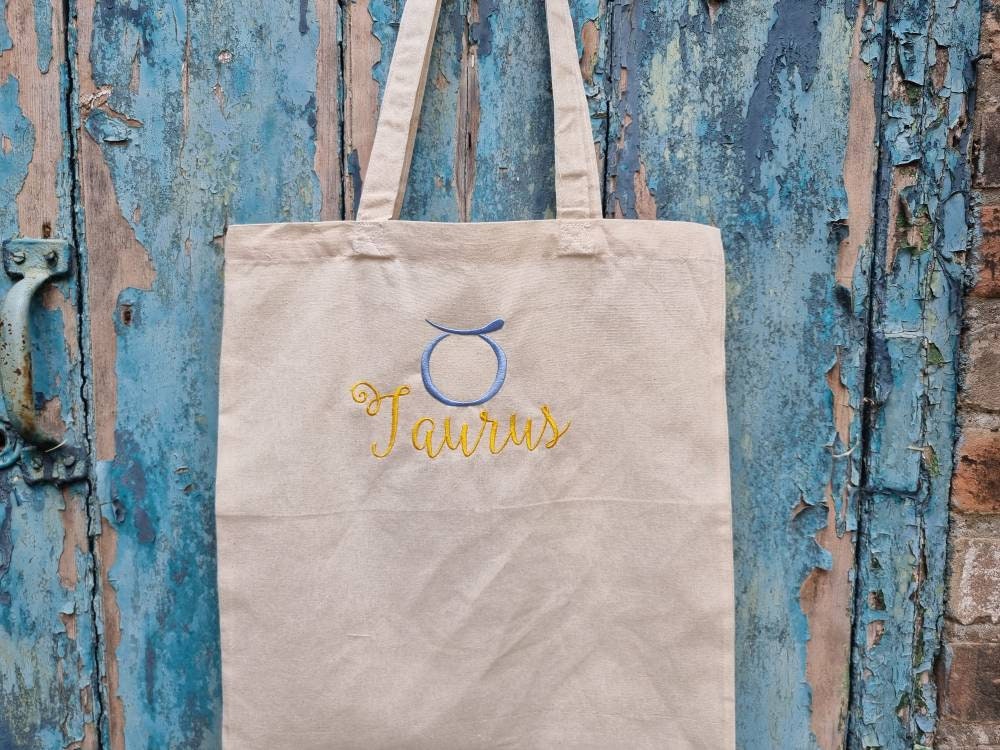 Horoscope Zodiac Embroidered Tote