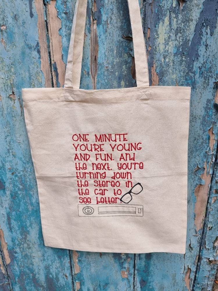 Funny Getting Old Embroidered Tote