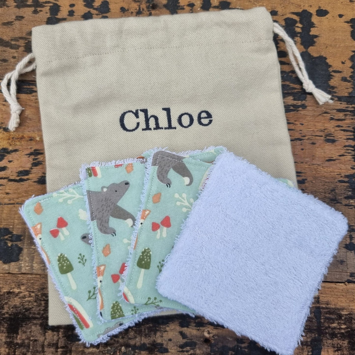 Cute Woodland Animals Reusable Wipes | Bamboo Towelling