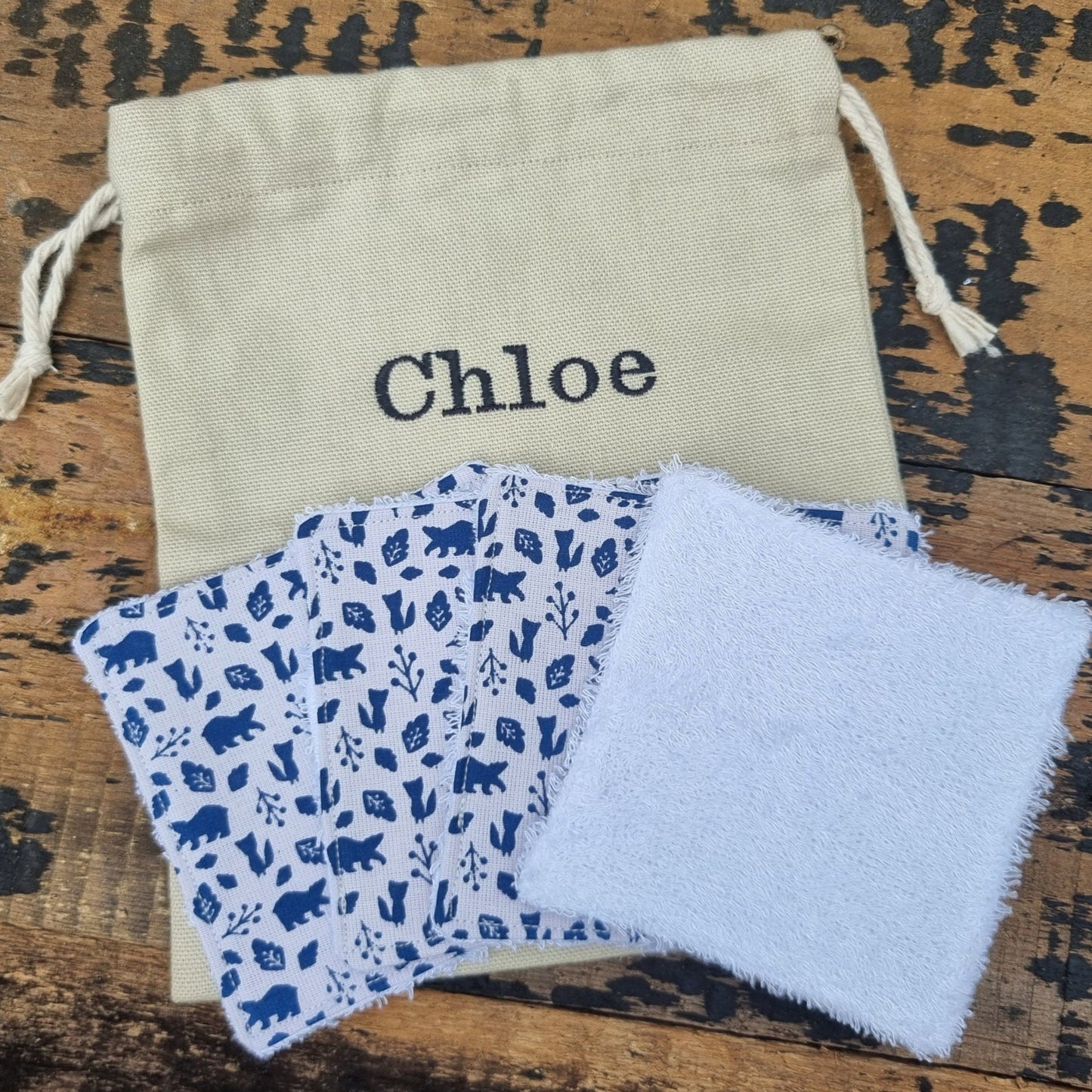 Cute Mini Woodland Reusable Wipes | Bamboo Towelling