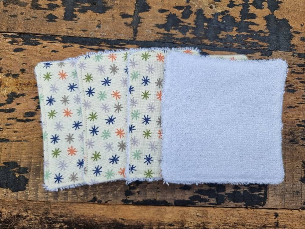 Cute Line Stars Reusable Makeup Wipes | Bamboo Towelling