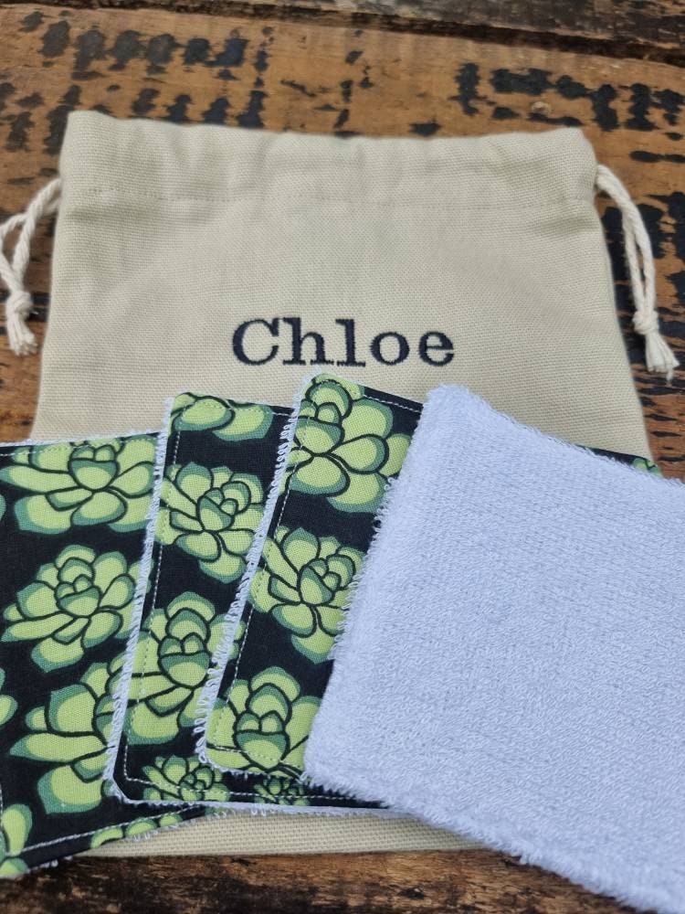 Cute Succulents Reusable Makeup Wipes | Bamboo Towelling