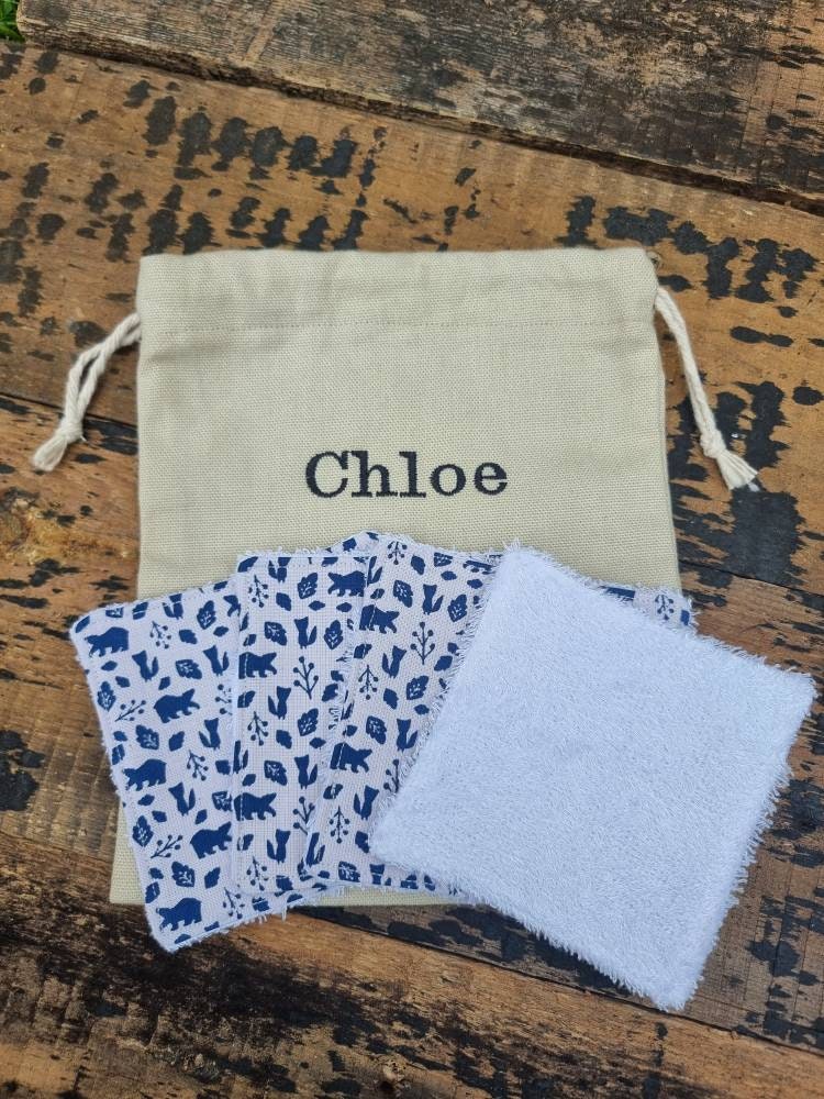 Cute Mini Woodland Reusable Wipes | Bamboo Towelling