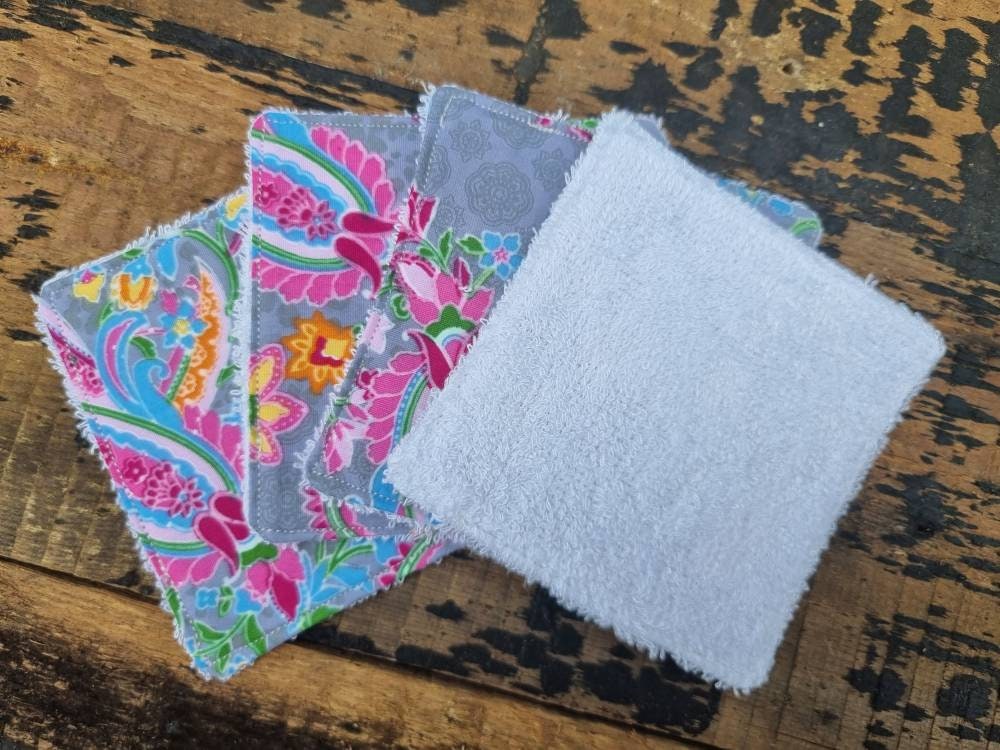 Grey Abstract Floral Reusable Wipes | Bamboo Towelling