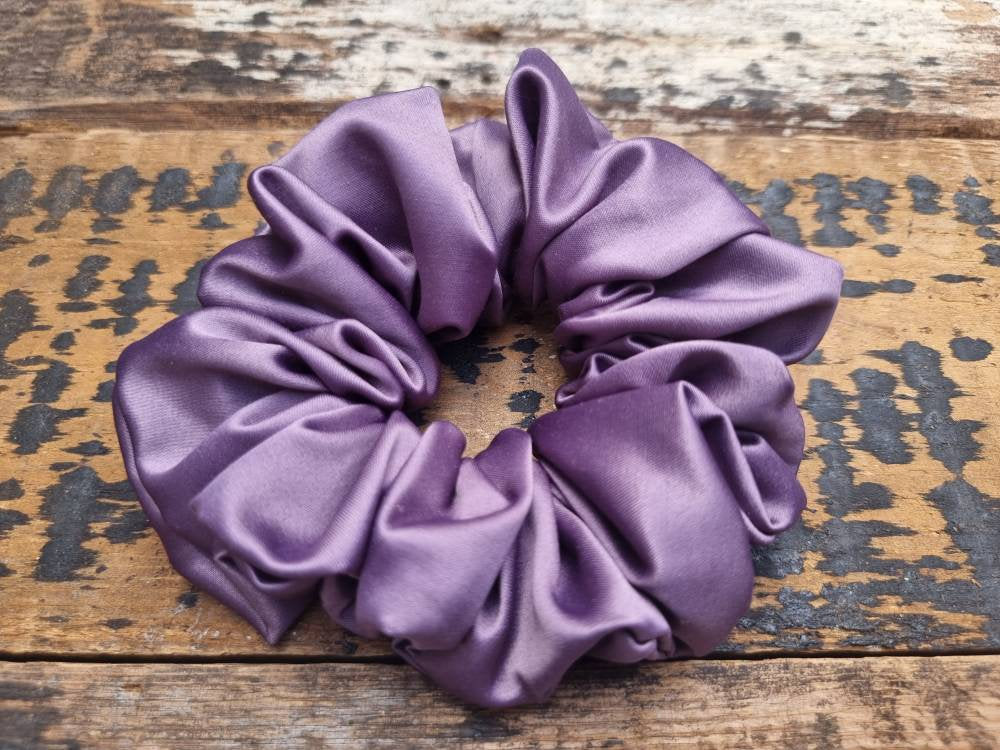 Mauve Purple Soft Satin Scrunchie | Hair Tie