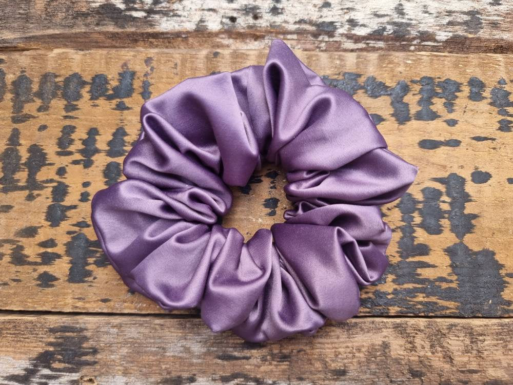 Mauve Purple Soft Satin Scrunchie | Hair Tie