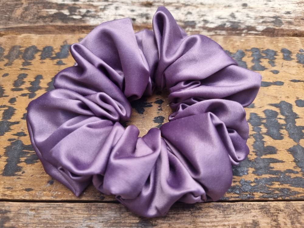 Mauve Purple Soft Satin Scrunchie | Hair Tie