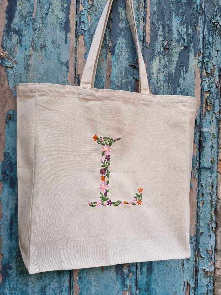 Logo embroidered 2024 tote bags