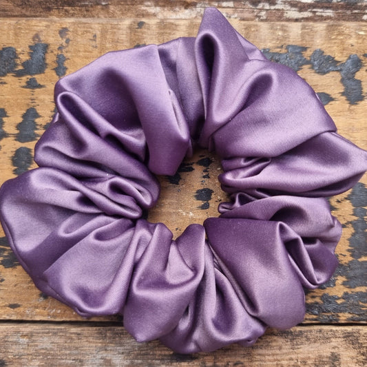 Mauve Purple Soft Satin Scrunchie | Hair Tie