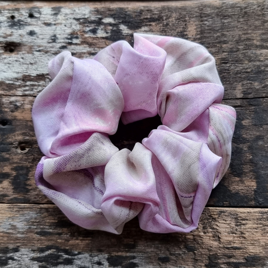 Lilac Pastel Tie Dye Super Soft Crepe Scrunchie | Hair Tie